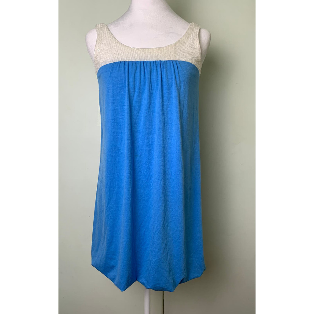 Hype Girls Blue Dress White Sequin Top Size 14